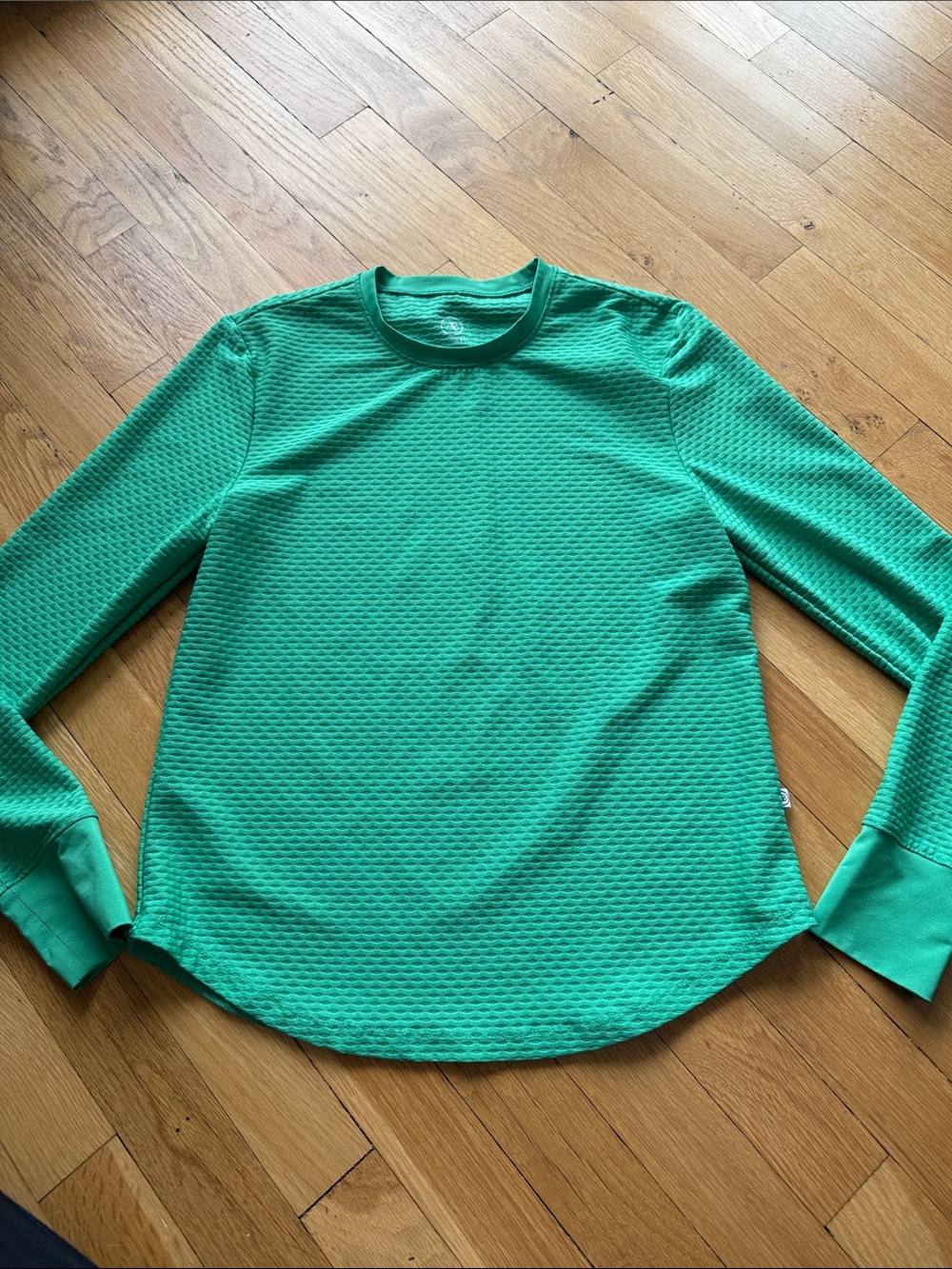 Addison Bay Emerald Green Textured Long-Sleeve Tee